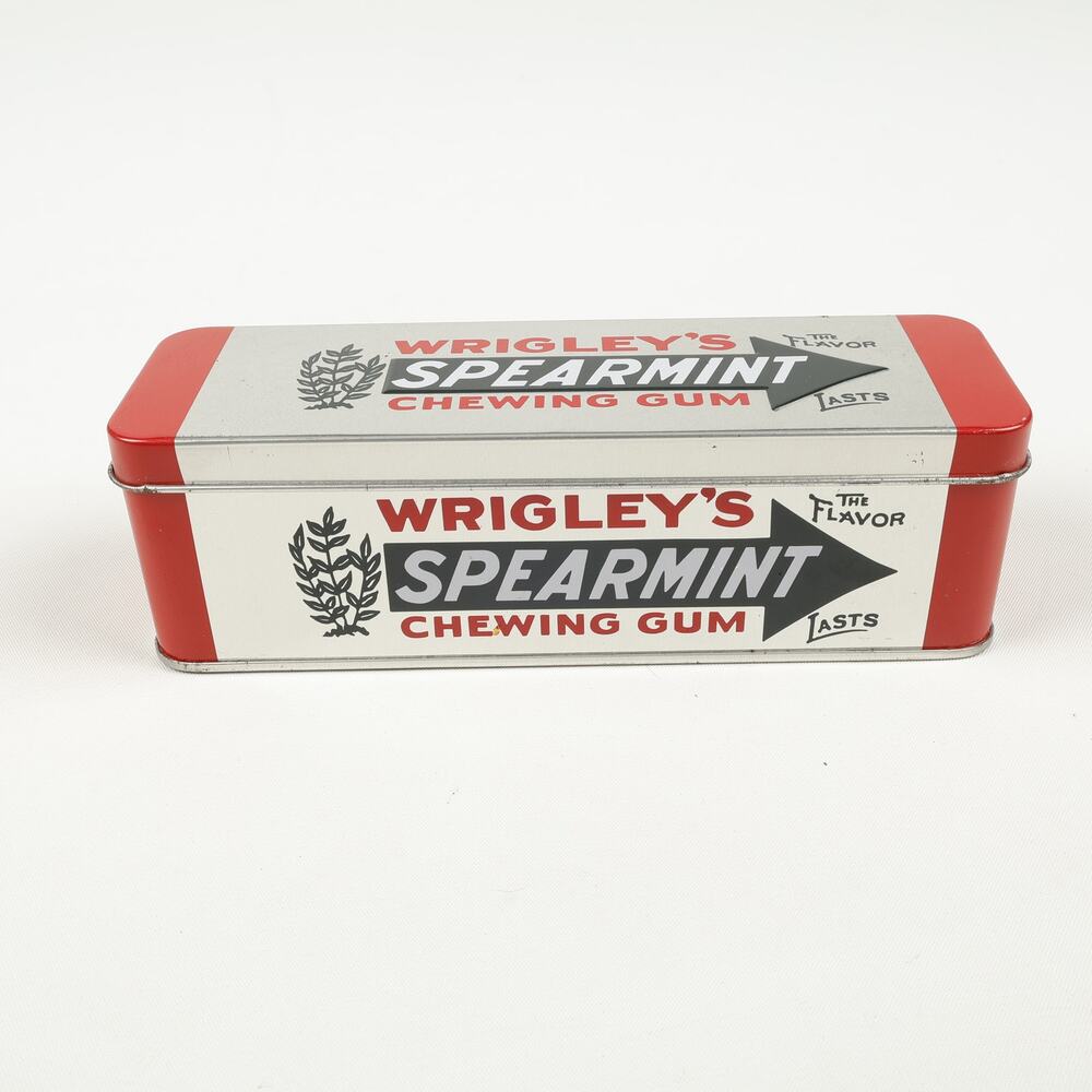 Wrigley's Spearmint Chewing Gum Advertising Sliver Red Tin